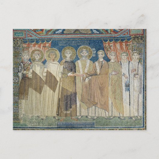 De keizer Constantine IV verleent fiscale immunite Briefkaart (Voorkant)