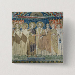 De keizer Constantine IV verleent fiscale immunite Vierkante Button 5,1 Cm