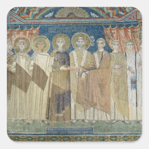 De keizer Constantine IV verleent fiscale immunite Vierkante Sticker