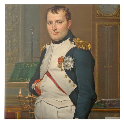 De keizer Napoleon in zijn studie op de Tuileries Tegeltje (Voorkant)