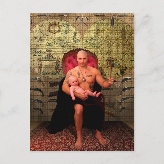 De keizer Tarot-kaart Briefkaart (Voorkant)