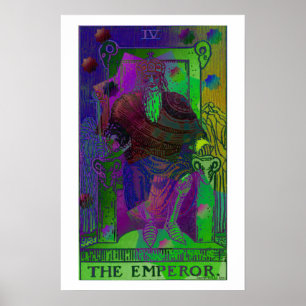 De keizer Tarot Kaart Psychedelic Poster