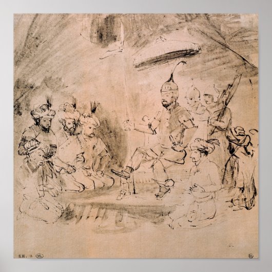 De keizer Timur op zijn troon Poster (Voorkant)