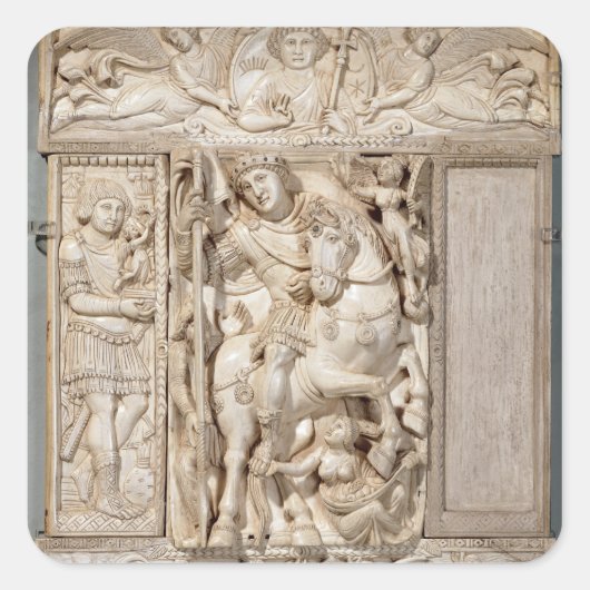 De keizer Triumphant Vierkante Sticker (Voorkant)