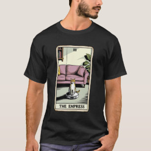De Keizerin Tarotkaart Kat Robot Stofzuiger Ca T-shirt