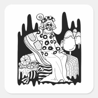De keizerin van snoep vierkante sticker