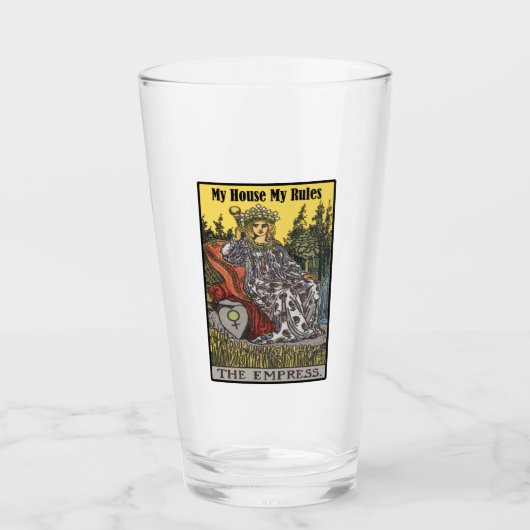 De Keizerin zegt dat mijn huis mijn regels is Glas (Voorkant)