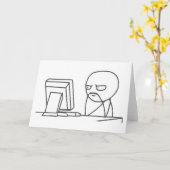 De Kerel Meme van de computer - Wenskaart Kaart (Gele Bloem)