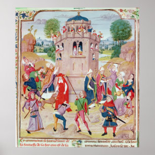 De kerk die wordt aangevallen door ketters, Vlaams Poster