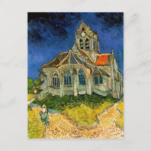 De kerk in Auvers door Vincent Van Gogh Briefkaart