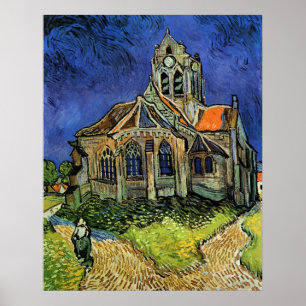 De kerk in Auvers door Vincent van Gogh Poster