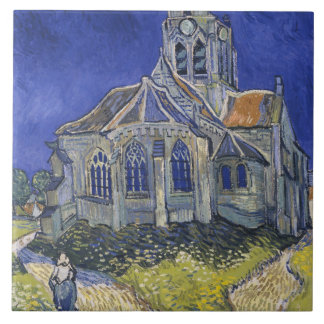 De kerk in Auvers door Vincent van Gogh Tegeltje