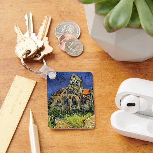 De kerk in Auvers van Vincent van Gogh Sleutelhanger (Bureau)