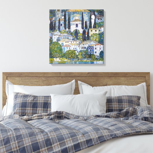 De kerk in Cassone | Gustav Klimt | POSTER Canvas Afdruk (Insitu (Slaapkamer))