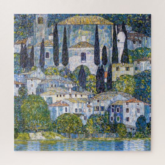 De kerk in Cassone | Gustav Klimt | POSTER Legpuzzel (Verticaal)