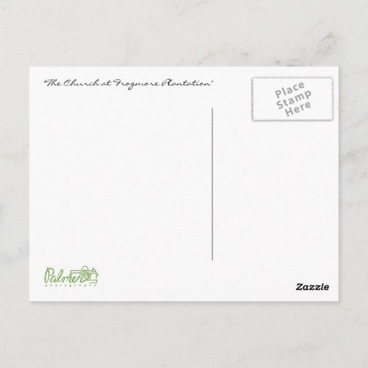 De kerk in Frogmore Plantation (Briefkaart) Briefkaart (Achterkant)