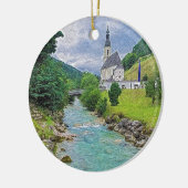 De kerk in Ramsau - idyll Keramisch Ornament (Links)