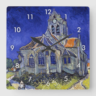 De kerk van Auvers, Van Gogh Vierkante Klok