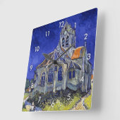De kerk van Auvers, Van Gogh Vierkante Klok (Hoek)