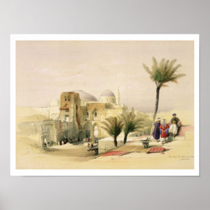 De kerk van de Heilige Sepulcher, Jeruzalem, bord Poster