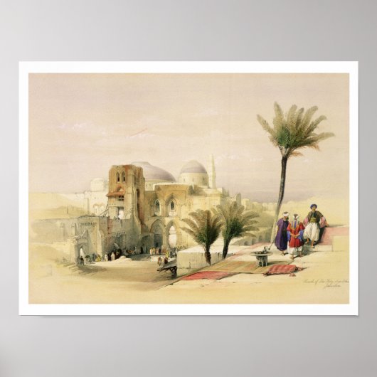 De kerk van de Heilige Sepulcher, Jeruzalem, bord  Poster (Voorkant)