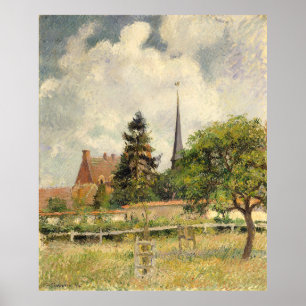 De kerk van Eragny Camille Pissarro Poster