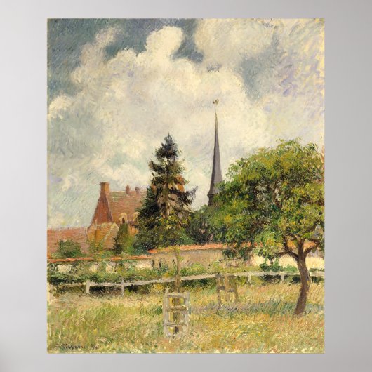 De kerk van Eragny Camille Pissarro Poster (Voorkant)