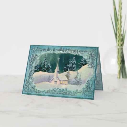 DE KERK VAN KERSTMIS DOOR SHARON SHARPE FEESTDAGEN KAART (Voorkant)