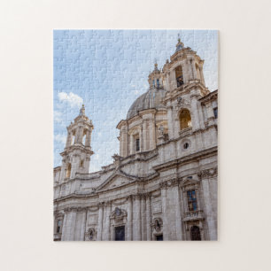 De kerk van Sant Agnese op het Piazza Navona - Rom Legpuzzel