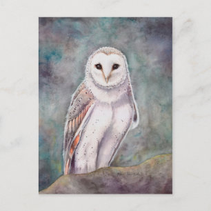 De Kerkuil Wildlife Aquarel Kunstwerk Briefkaart