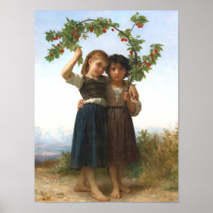 De Kersen Tak door William Bouguereau Poster