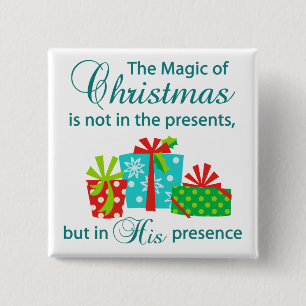 De kerst-Magie Vierkante Button 5,1 Cm