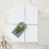 De kerst-teddybeer cadeaulabel (Met Touw)