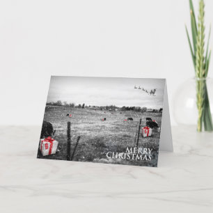De kerst van een Koe Feestdagen Kaart