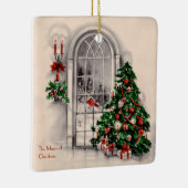 De kerstakermakerij bij de thuisversiering keramisch ornament (Rechts)