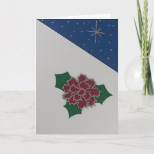 De kerstbloem personaliseren en de blauwe hemel aa feestdagen kaart