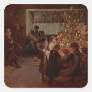 De kerstboom, 1911 vierkante sticker