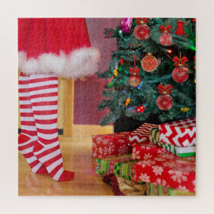 De kerstboom decorteren legpuzzel