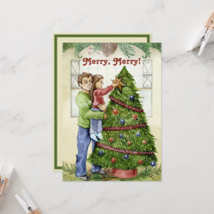 De kerstboom decorteren met papa