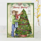  De kerstboom decorteren met papa Kaart (Gele Bloem)