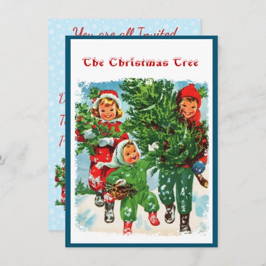 De kerstboom halen kaart (Voorkant / Achterkant)