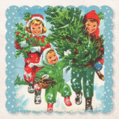 De kerstboom halen kartonnen onderzetters (Voorkant)
