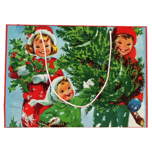 De kerstboom krijgen groot cadeauzakje (Achterkant)