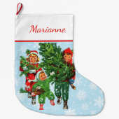 De kerstboom krijgen grote kerstsok (Voorkant)