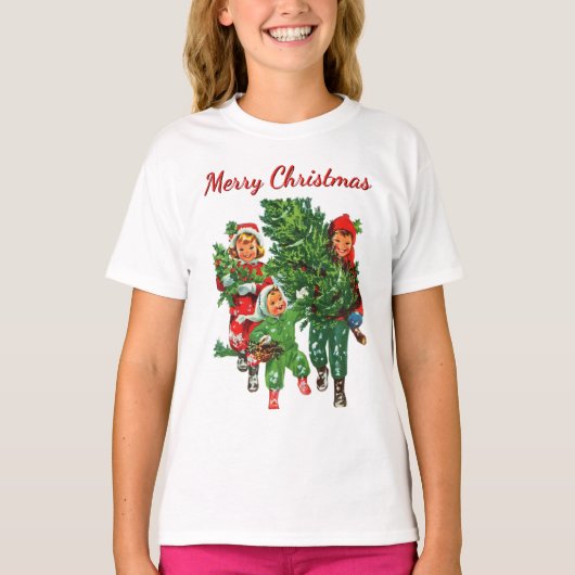 De kerstboom krijgen t-shirt (Voorkant)