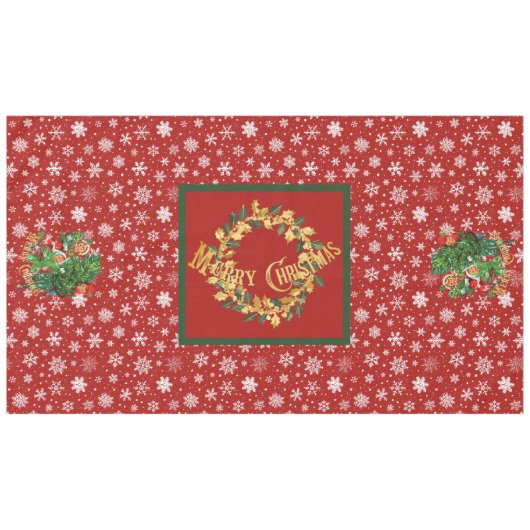 De kerstboom op rood tafelkleed (Voorkant (Horizontaal))