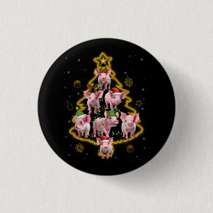 De kerstboom van de decoratie van varkenssierplant ronde button 3,2 cm