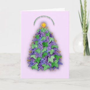 De Kerstboom van de Druiven van de Vallei van Napa Feestdagen Kaart