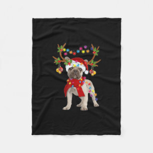 De kerstboom van de Franse hond Bulldog Fleece Deken