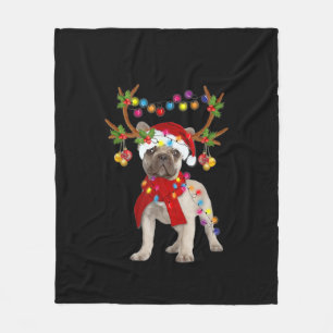 De kerstboom van de Franse hond Bulldog Fleece Deken